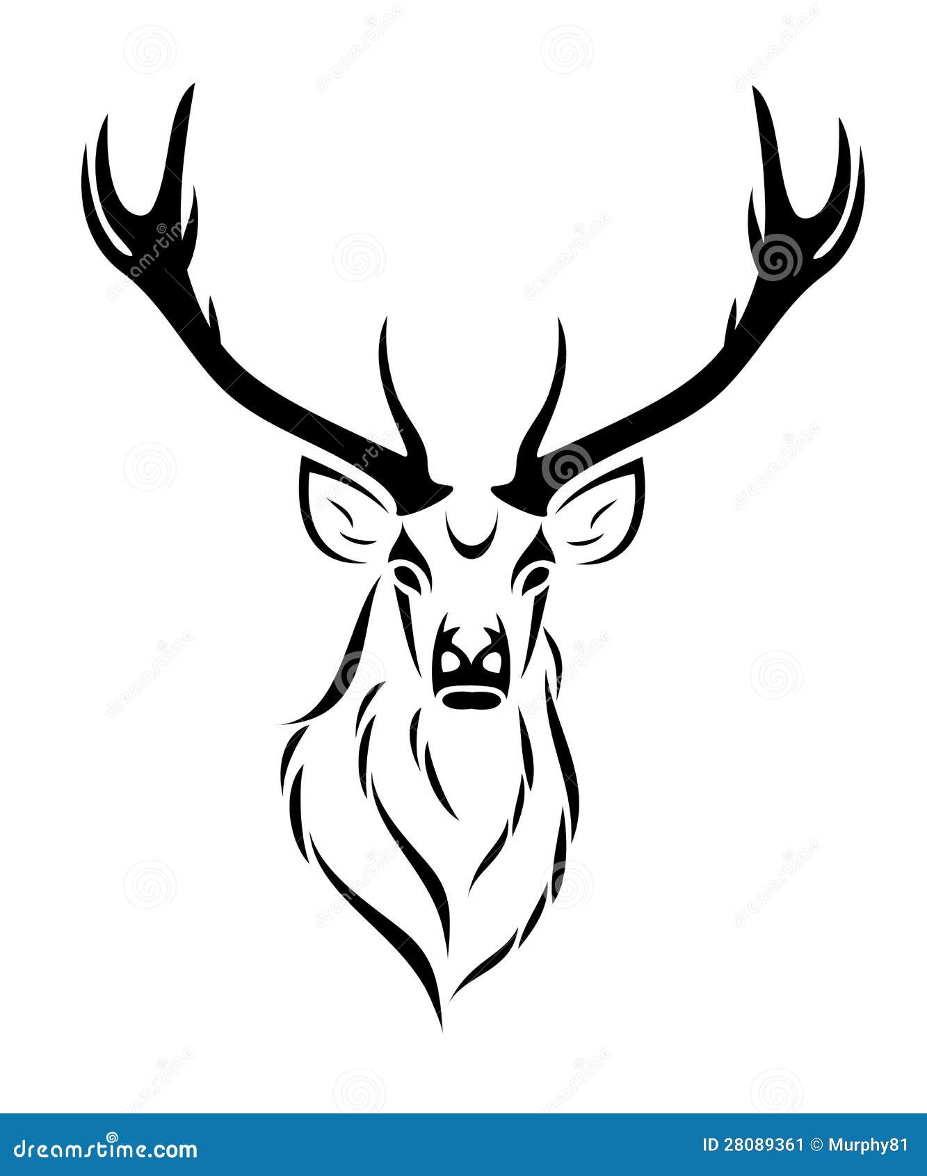 Premium Vector | Vector silhouette of deer head, angry deer, beautiful  antlers.