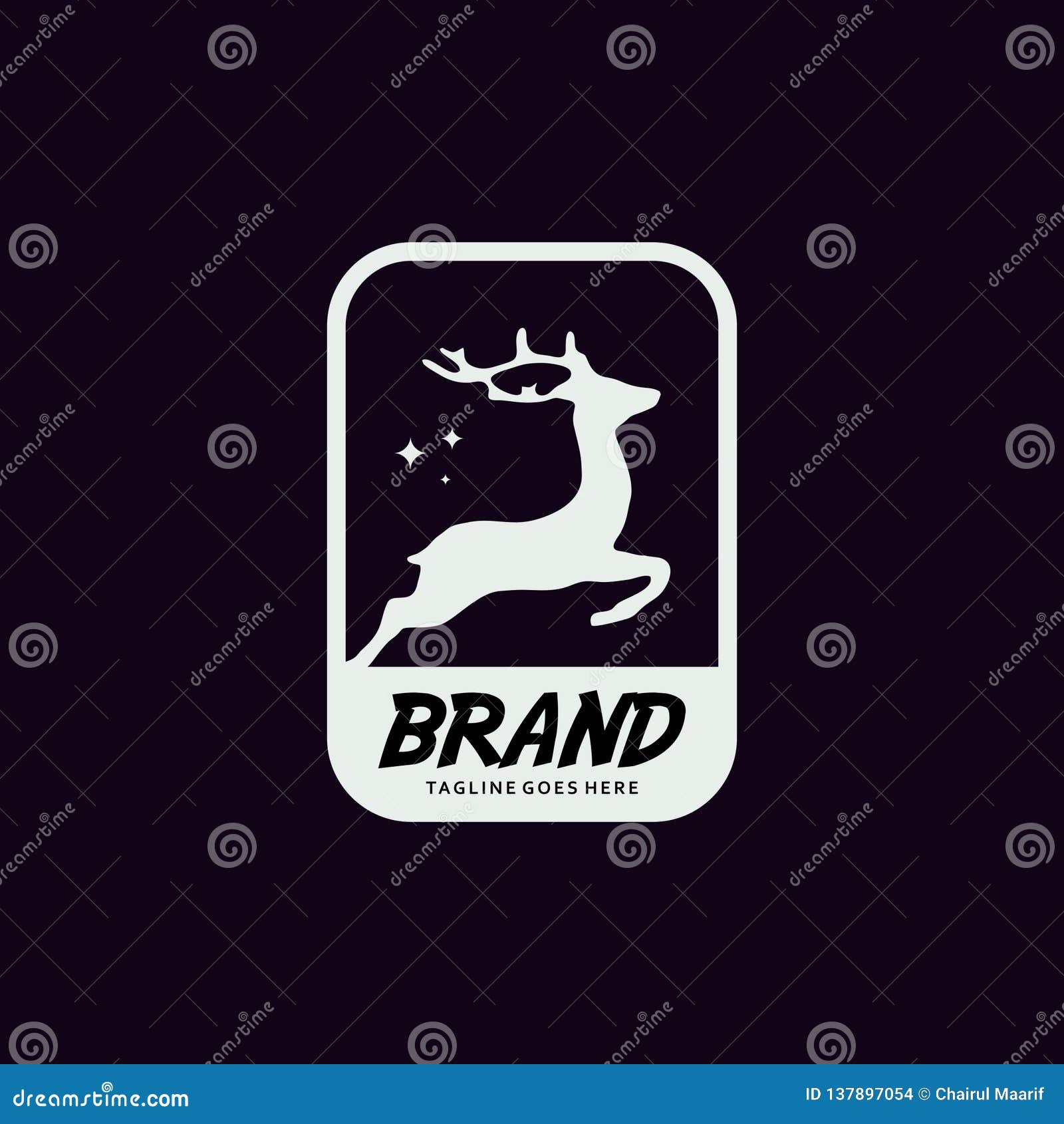 Deer Label Logo Design Template. Design Elements For Logo, Label