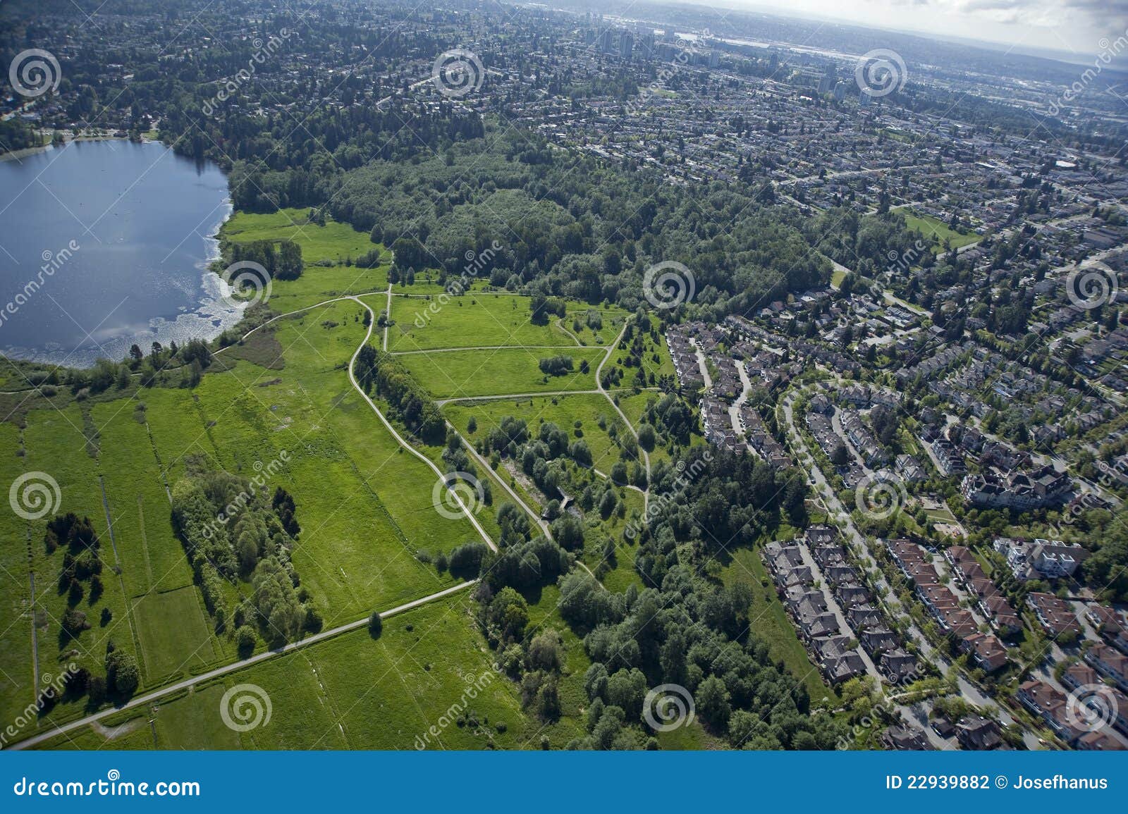 Deer lake and Burnaby, BC stock photo. Image of road 22939882