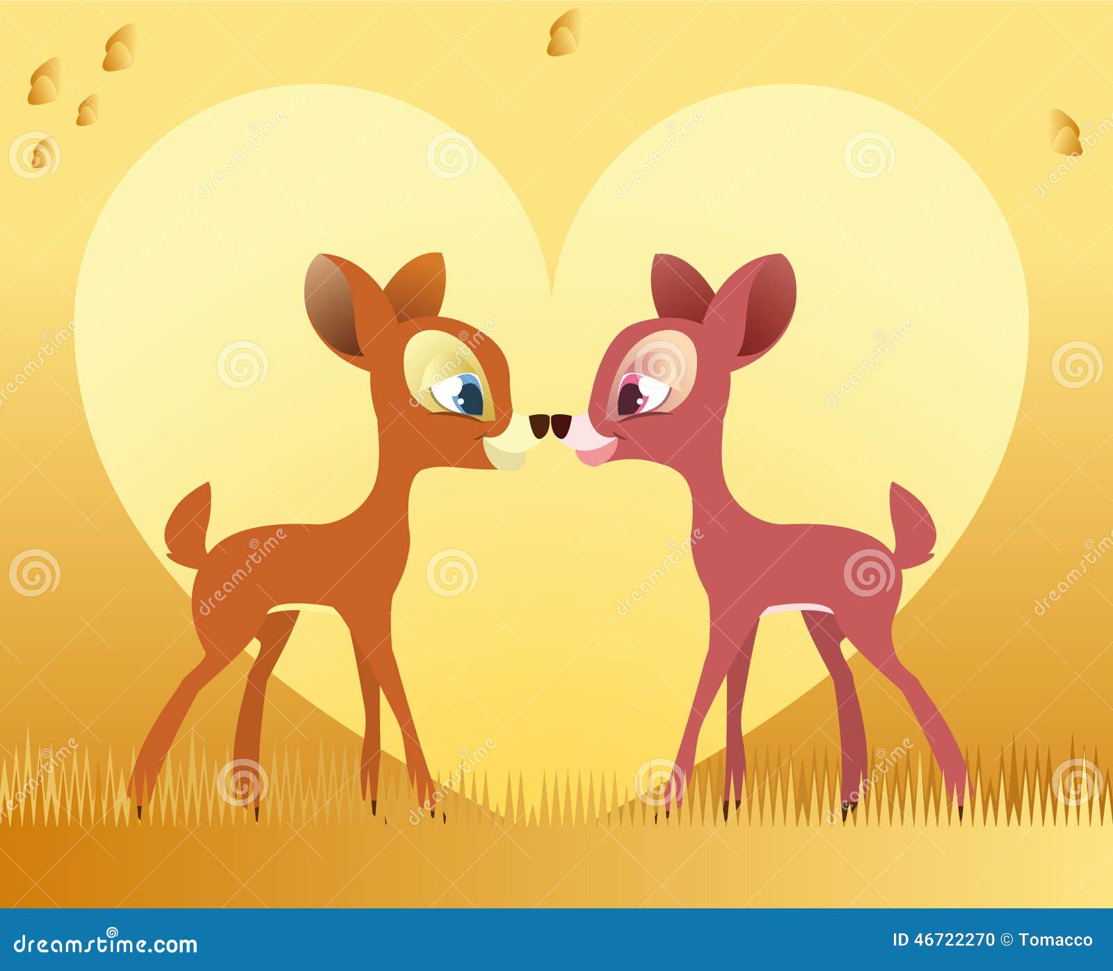 Deer love stock illustration. Illustration of hill, backgrounds 46722270