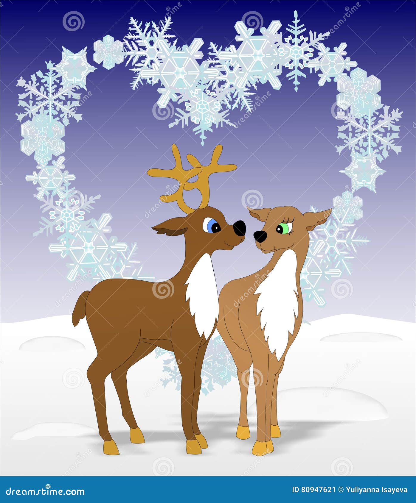 Deer lovers stock vector. Illustration of beautiful, mammal 80947621