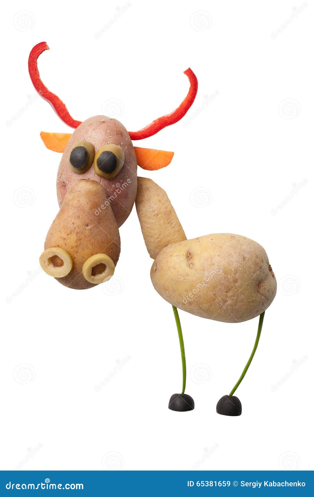 Deer made of potatoes stock image. Image of vegetarian 65381659