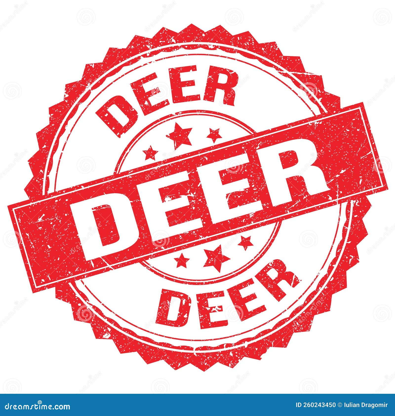 DEER Text on Red Round Stamp Sign Stock Illustration Illustration of