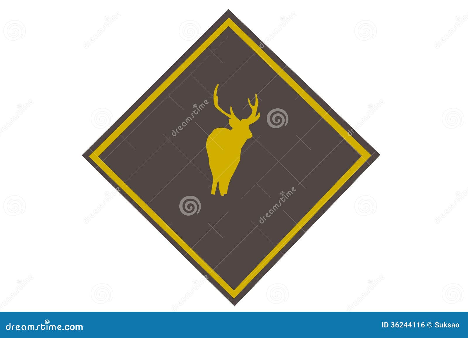 Deer Warning stock photo. Image of beautiful, white, diamond 36244116