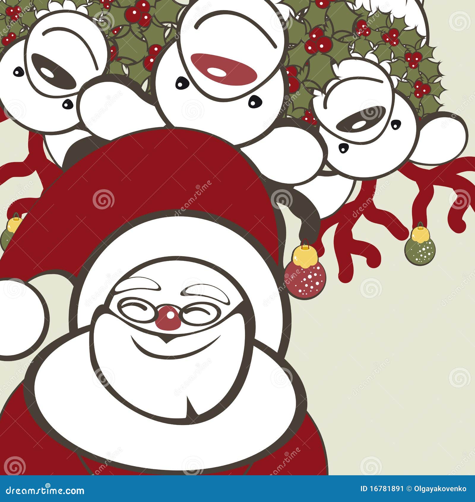 Regali Di Natale Spiritosi.Deers Ed Il Babbo Natale Divertenti Illustrazione Vettoriale Illustrazione Di Nuovo Album 16781891