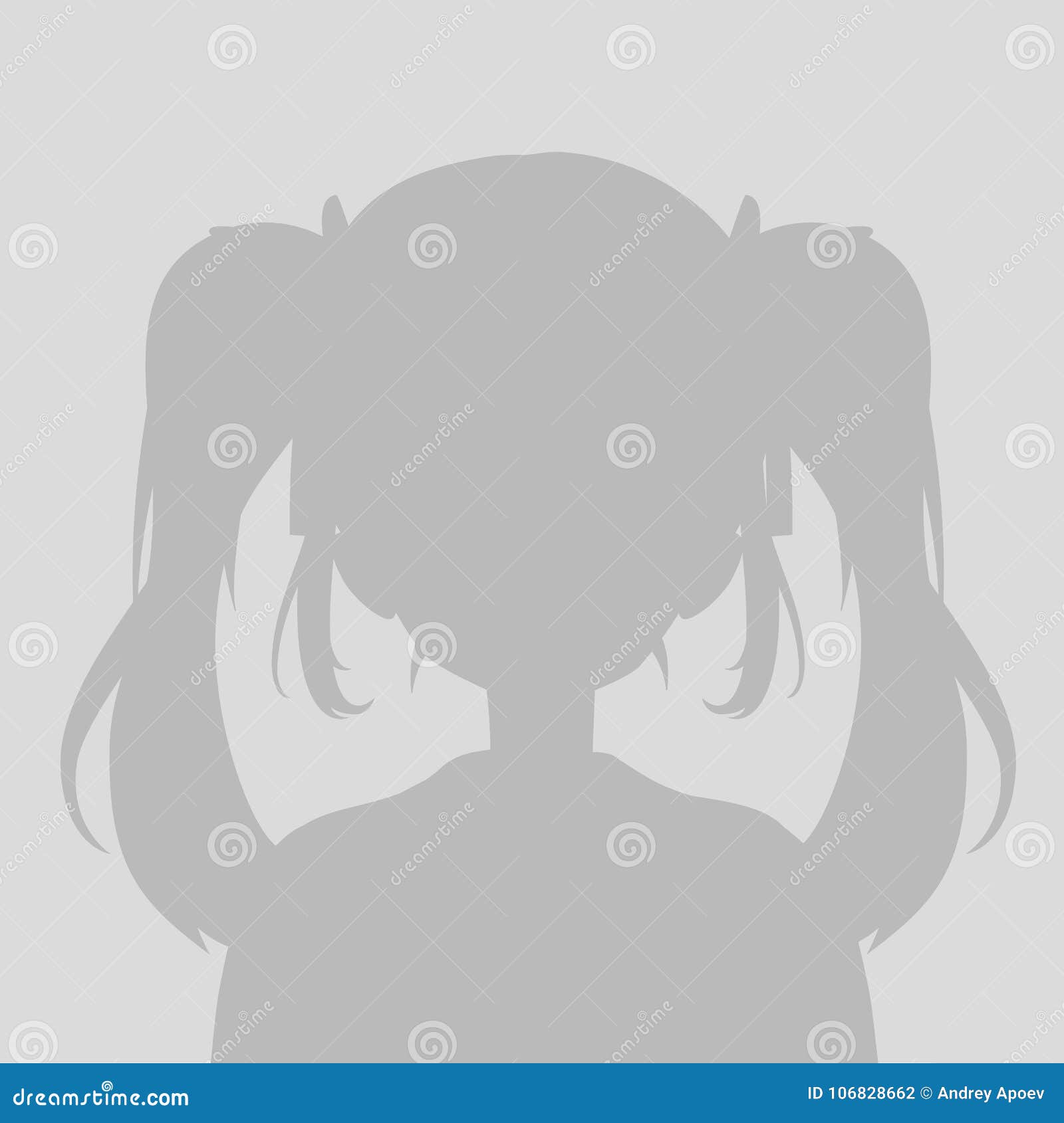 Default Avatar Anime Girl Profile Icon. Grey Photo Manga Stock Vector -  Illustration of anime, graphic: 106828662