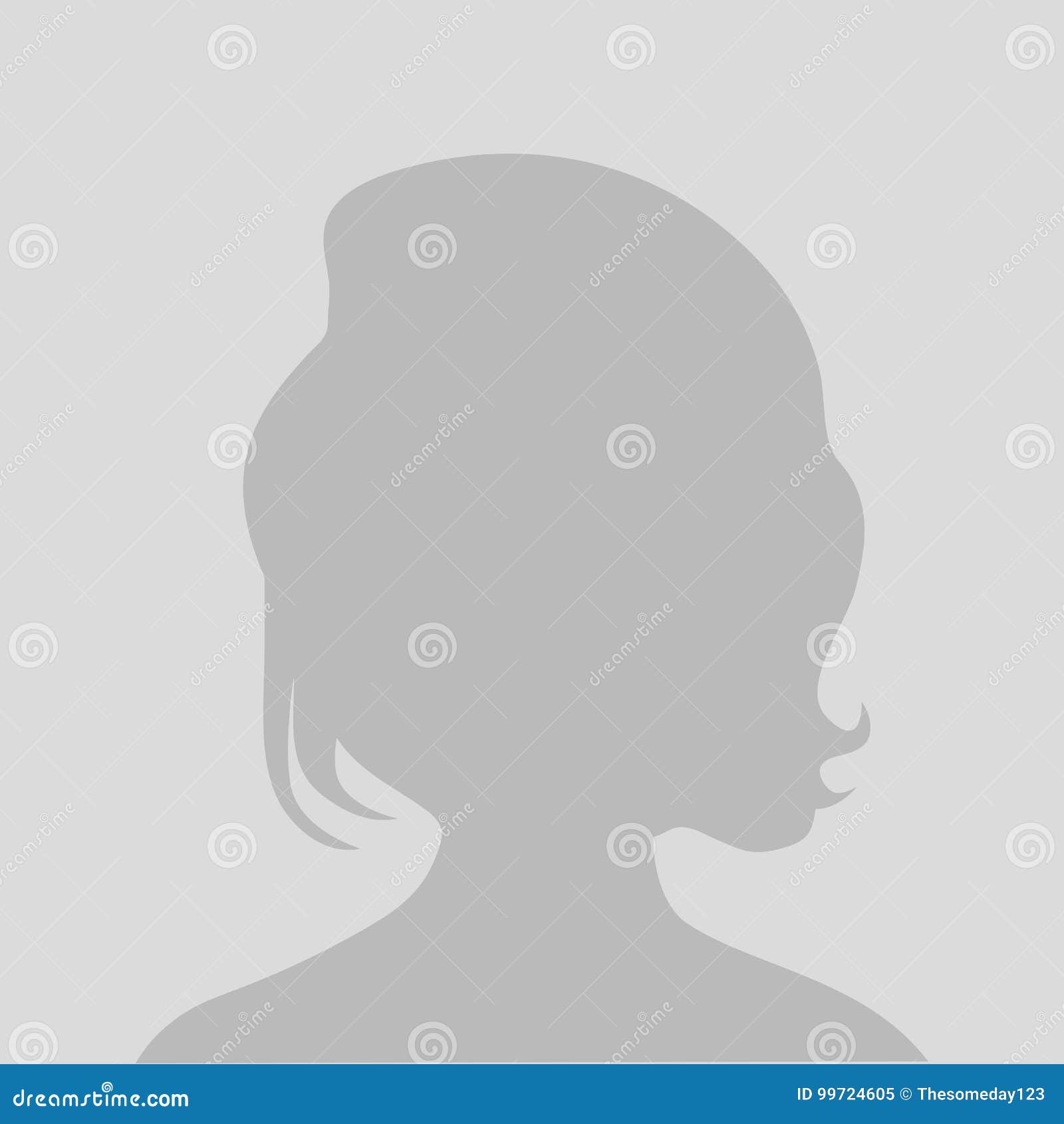 Default avatar anime girl profile icon. Grey photo manga