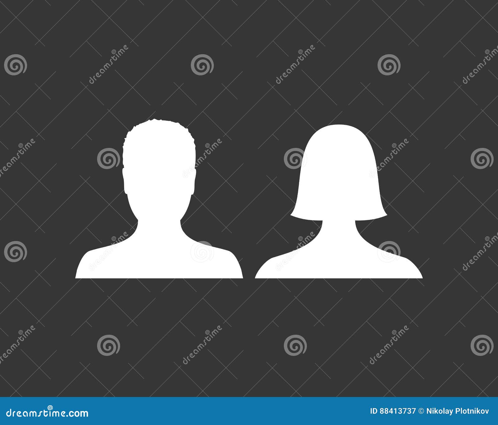 default male and female avatar profile picture icon. man and woman photo placeholder.