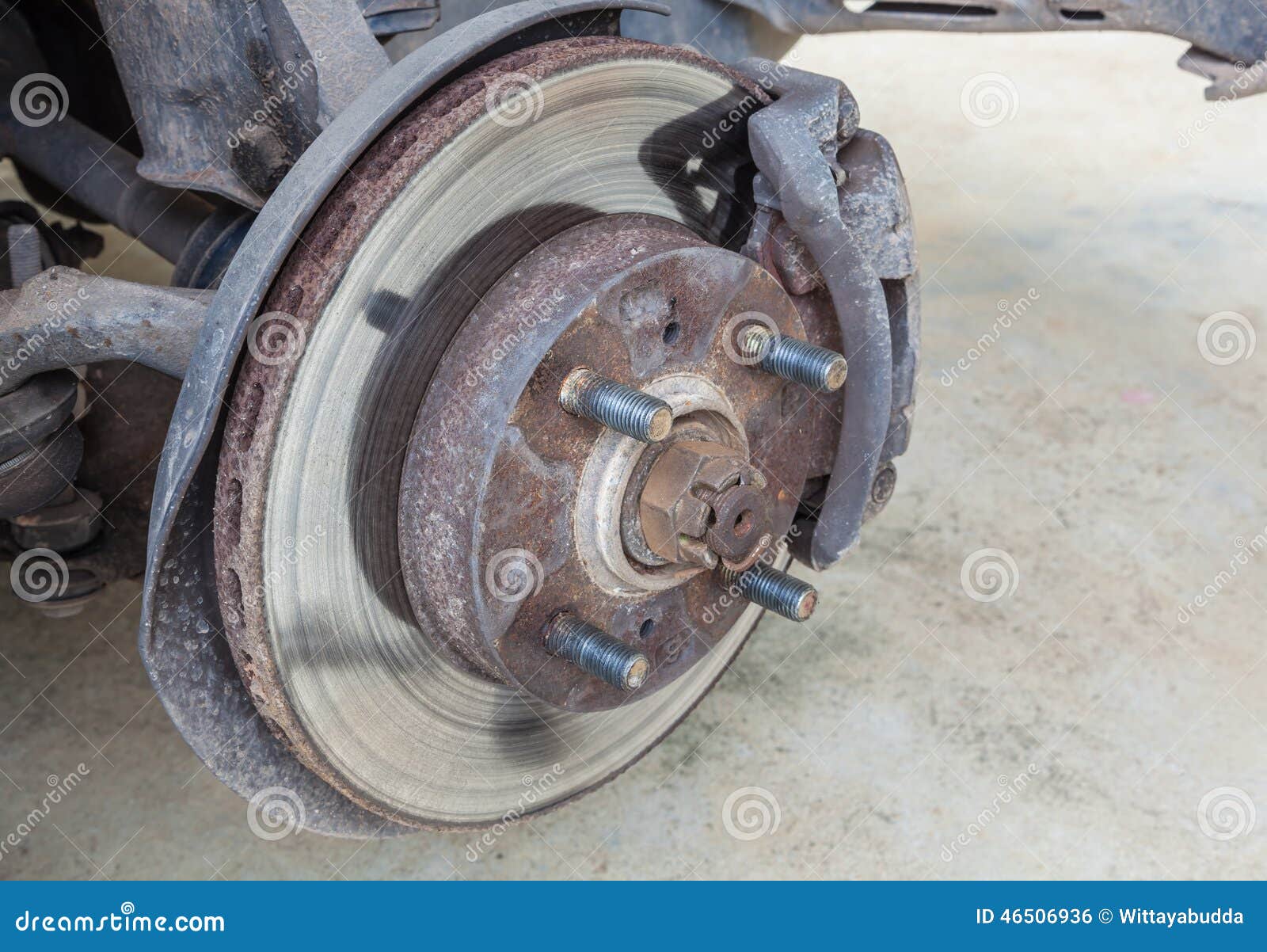 Defective brake disc stock photo. Image of wheel, break 46506936