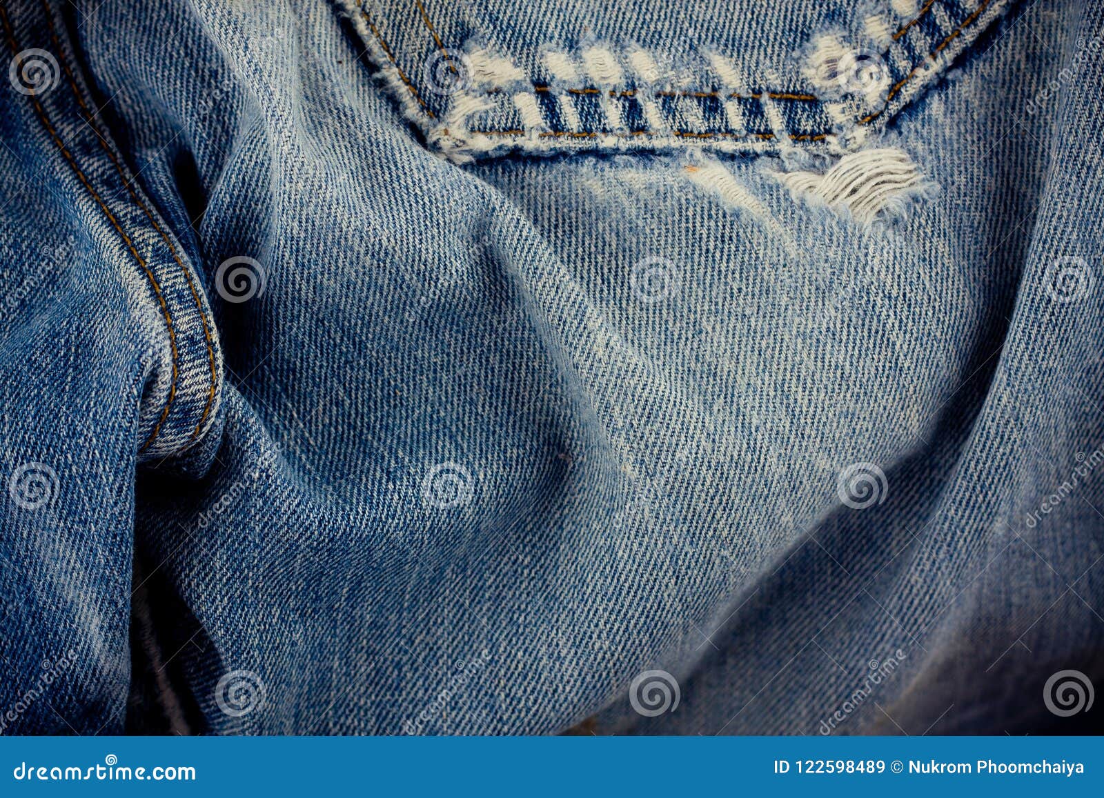 Defective Jeans Background Denim with a Seam of Vintage Fashion Design ...