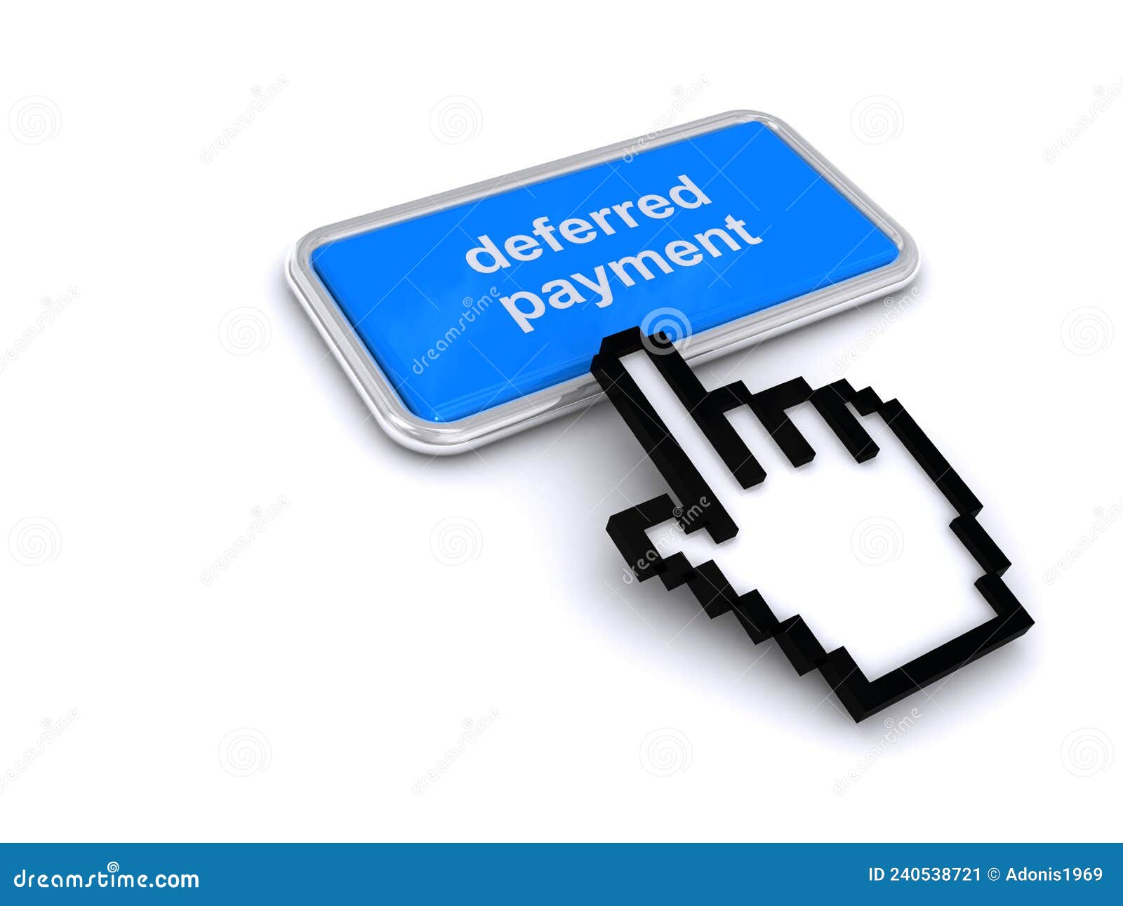 deferred payment button on white