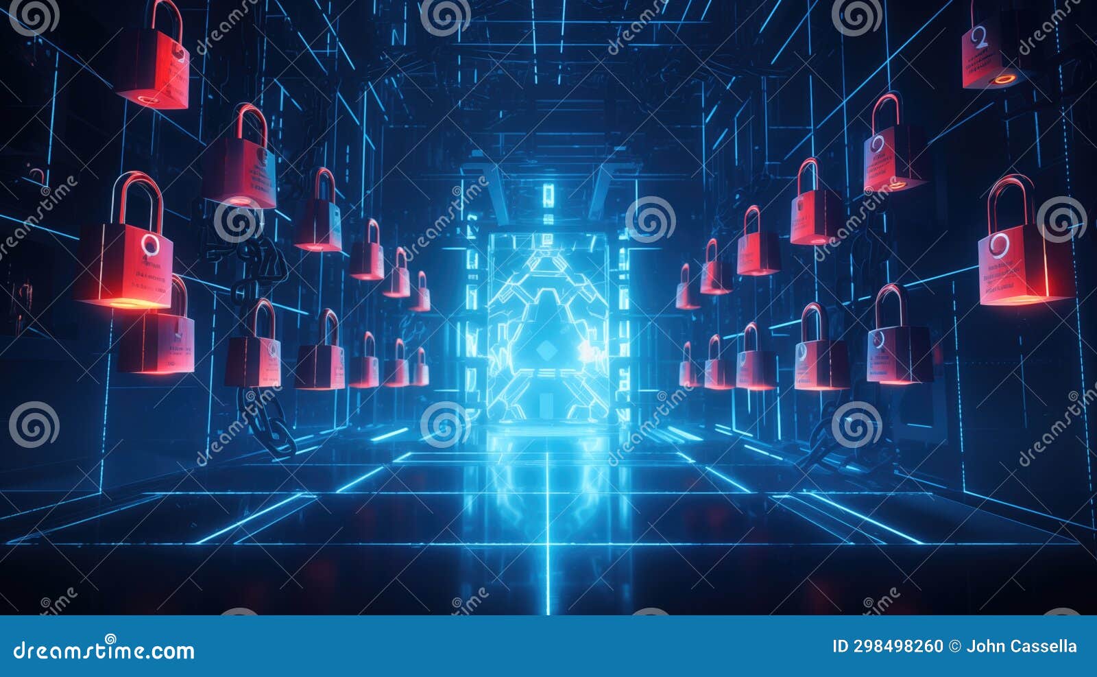 Defi Cyber Security Lock System Stock Illustration - Illustration of  engineering, wave: 298498260
