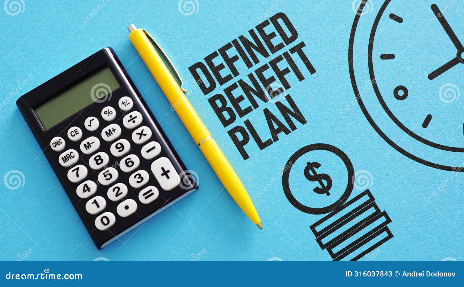 defined benefit plan is shown using the text