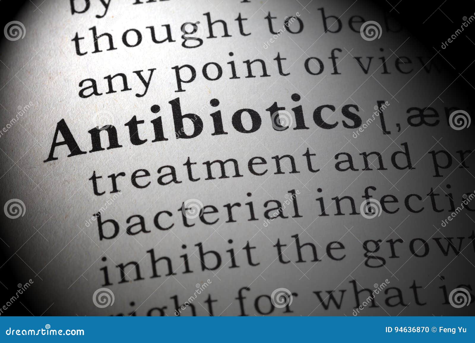 Definition of antibiotics stock photo. Image of close 94636870