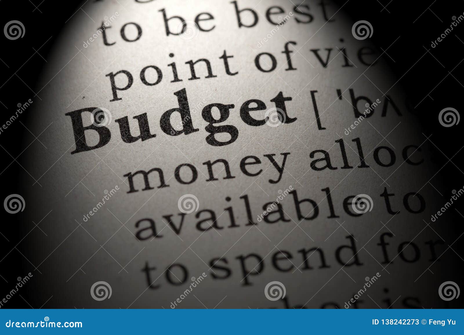 Definition of budget stock image. Image of finance, close 138242273
