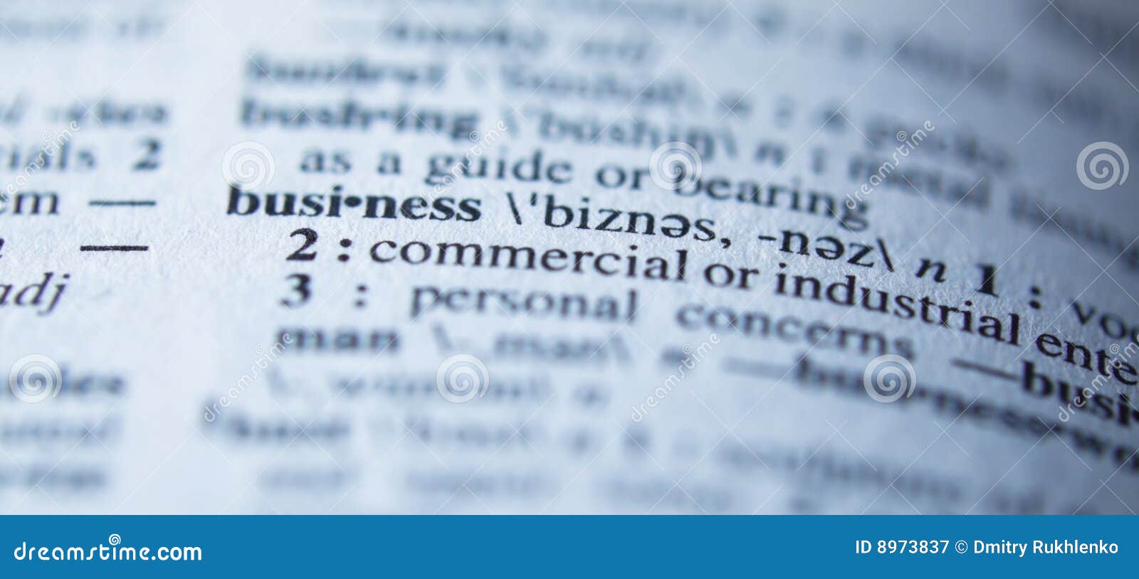 Definition of Business in Dictionary Stock Image Image of paper