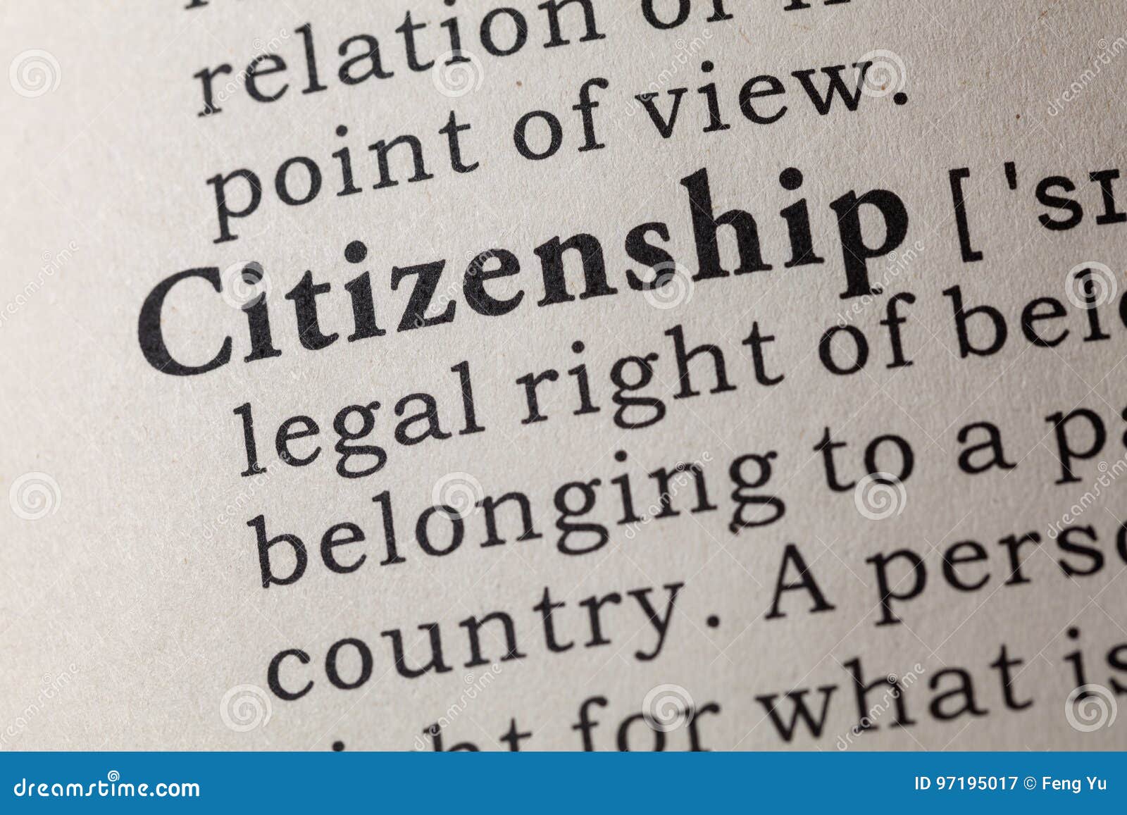 Definition of citizenship stock image. Image of country - 97195017