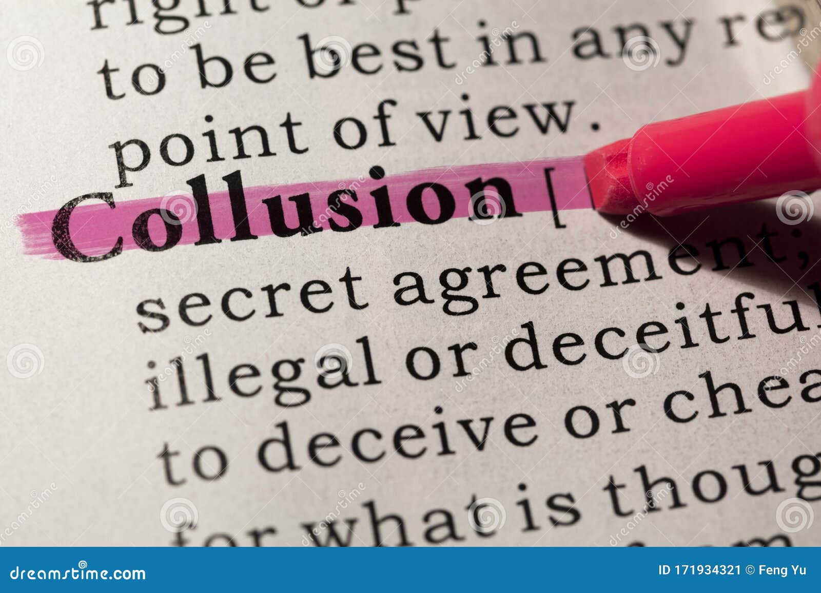 Definition of collusion stock image. Image of highlighter 171934321