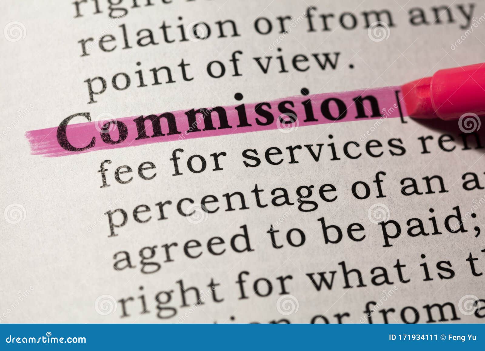 definition-of-commission-stock-image-image-of-macro-171934111
