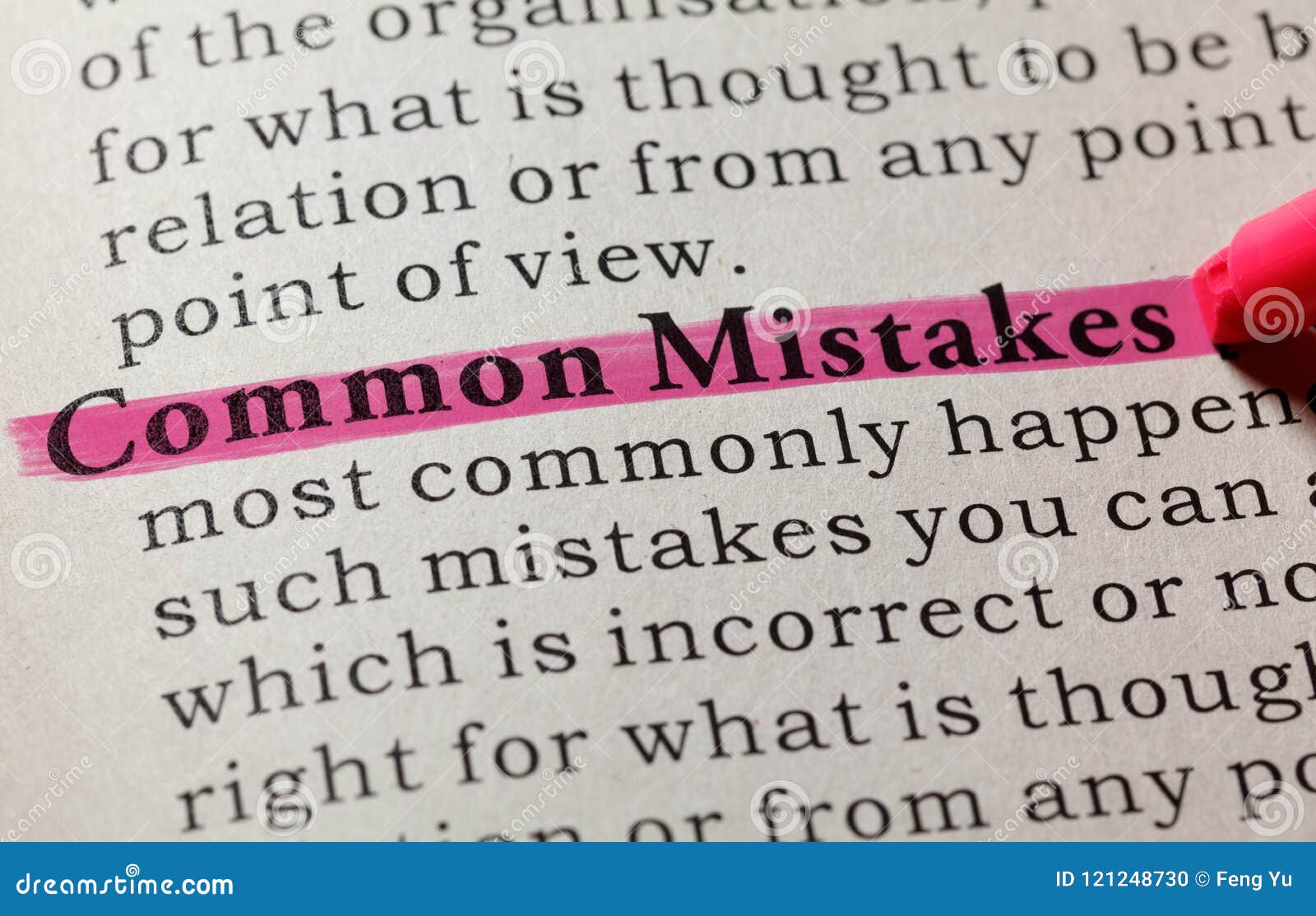 definition of common mistakes