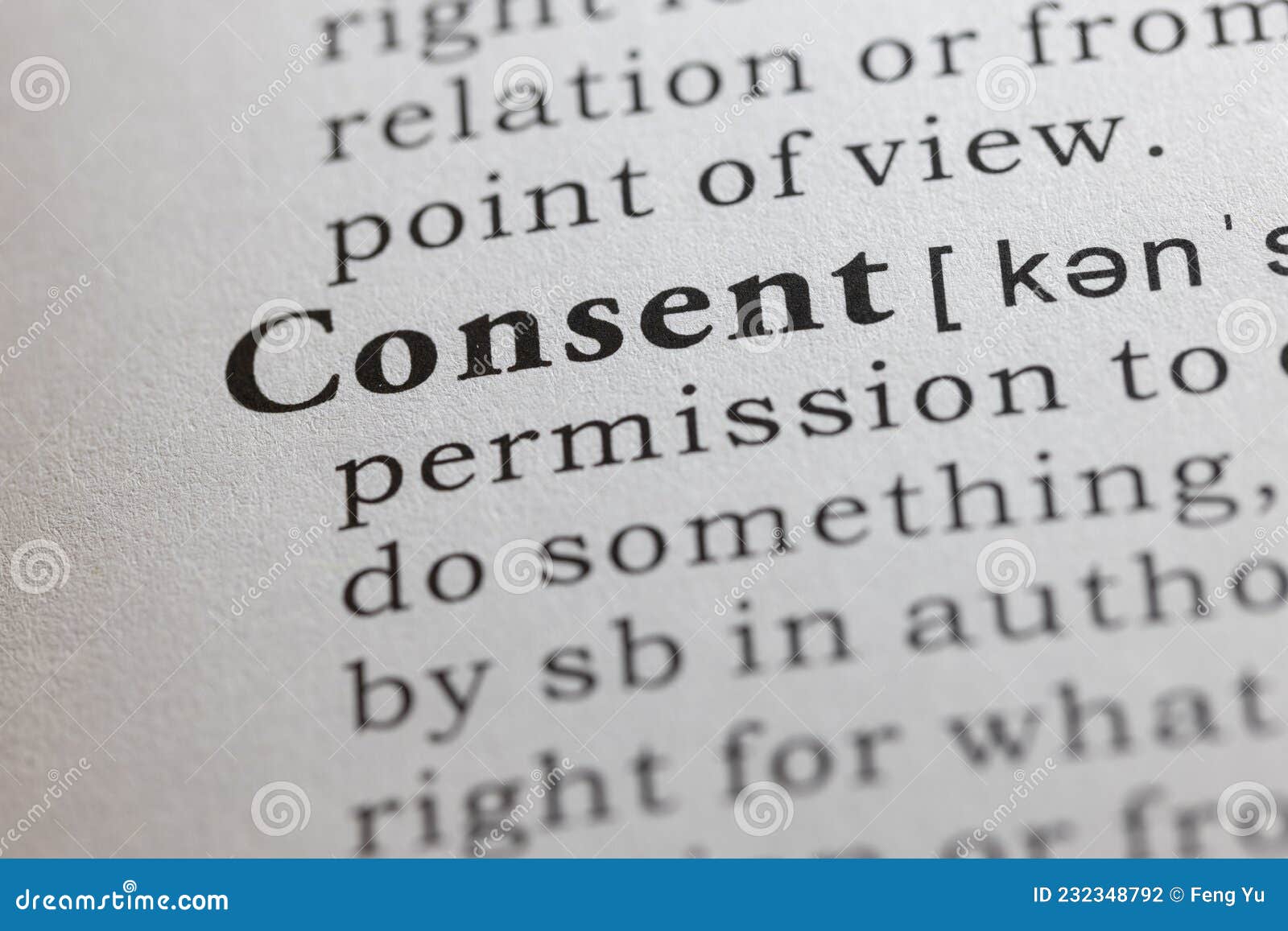 Definition of consent stock photo. Image of word, consent 232348792