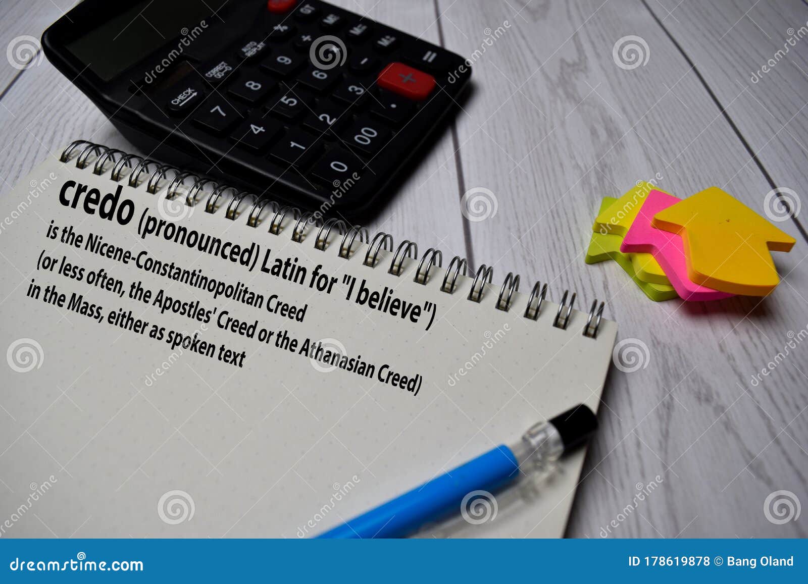 definition of credo word with a meaning on a book. dictionary concept