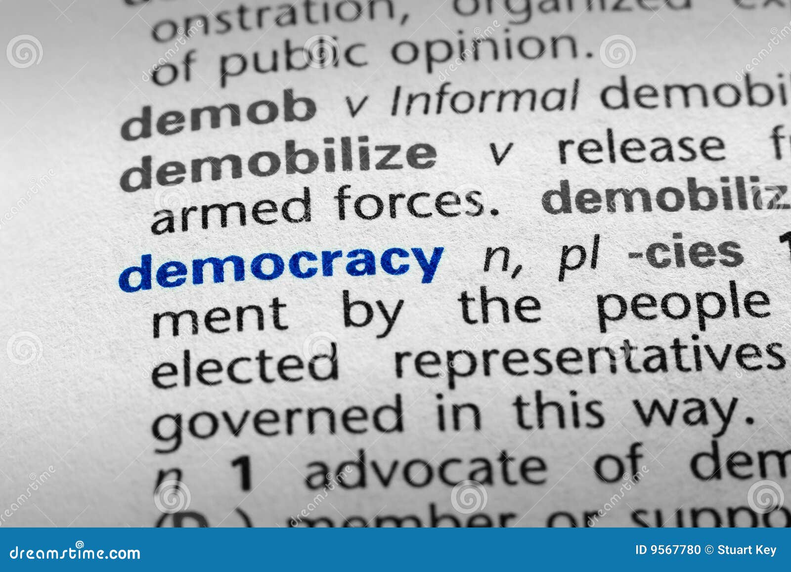 Definition Of Democracy Stock Photo Image Of Dictionaries 9567780