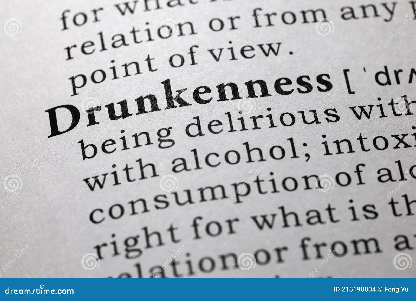 Definition of drunkenness stock photo. Image of dictionaries 215190004