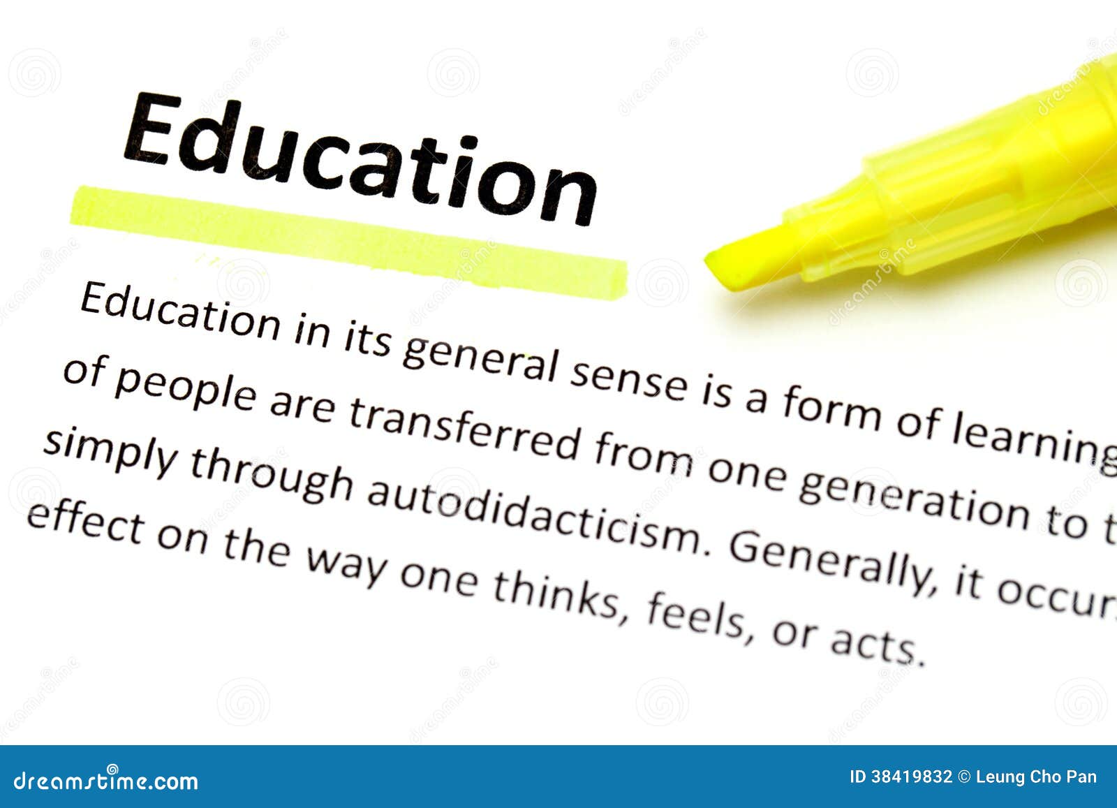 Definition Of Education Stock Photo Image Of Focus Concept 38419832