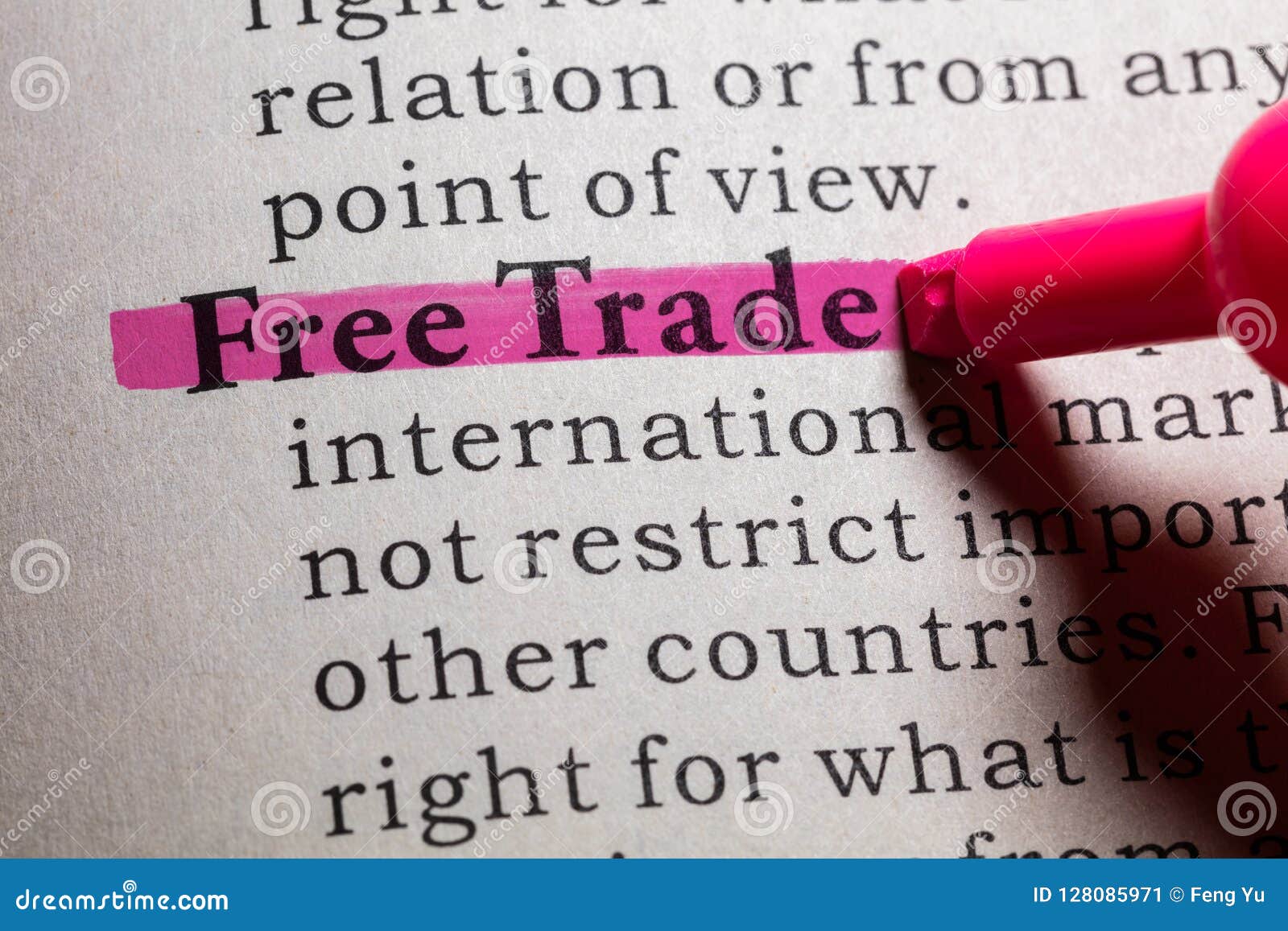 Definition of free trade stock image. Image of close - 128085971

