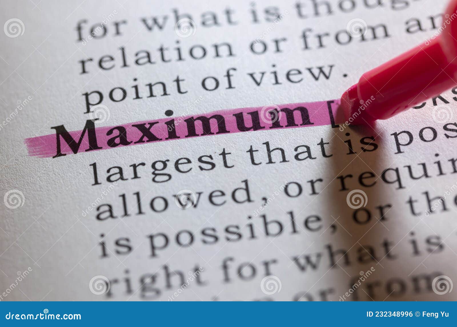 Definition Of Maximum Stock Photo Image Of Concept 232348996 Definition Of Maximum Stock Photo Image Of Concept 232348996