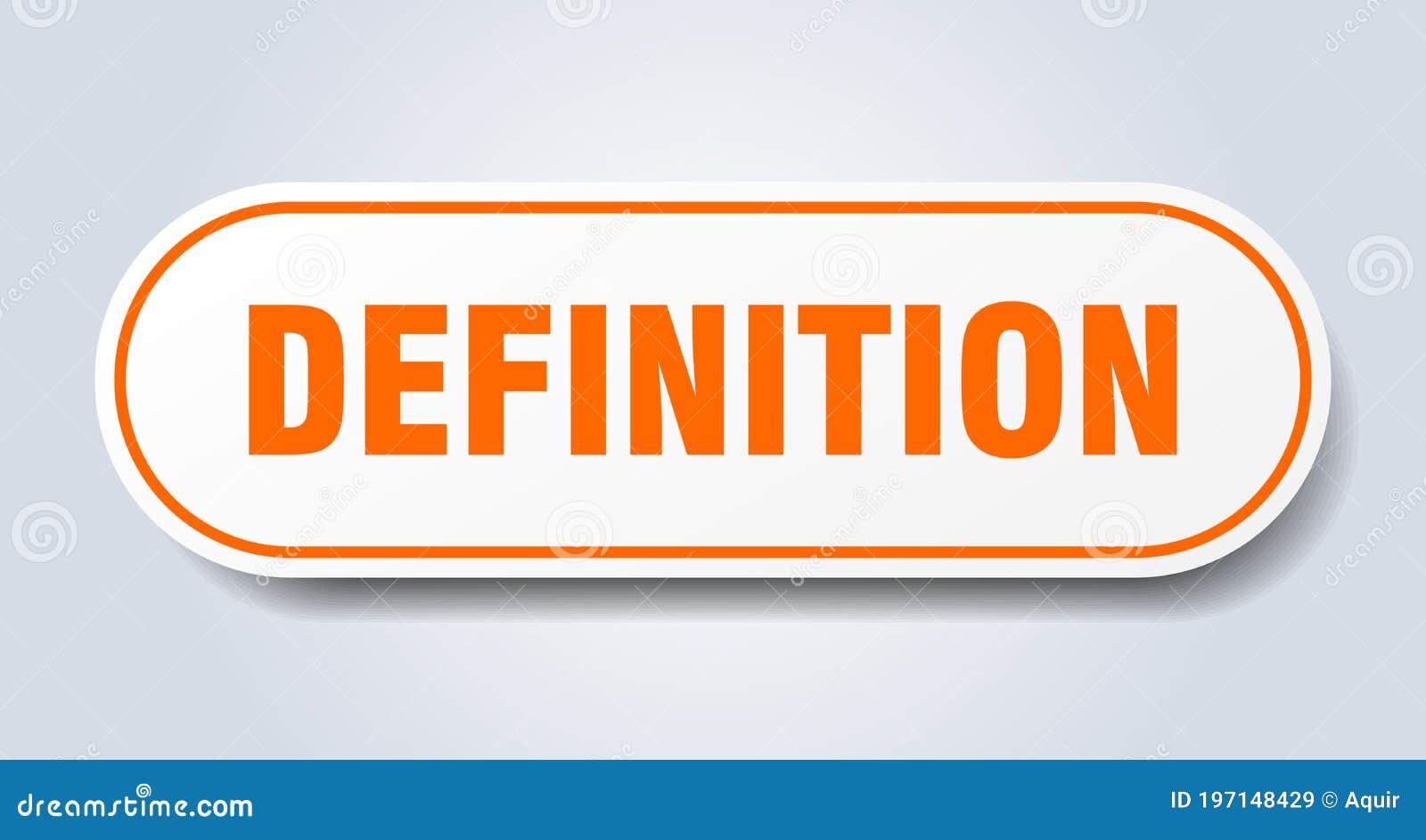 Definition Sign. Rounded Isolated Button. White Sticker Stock Vector