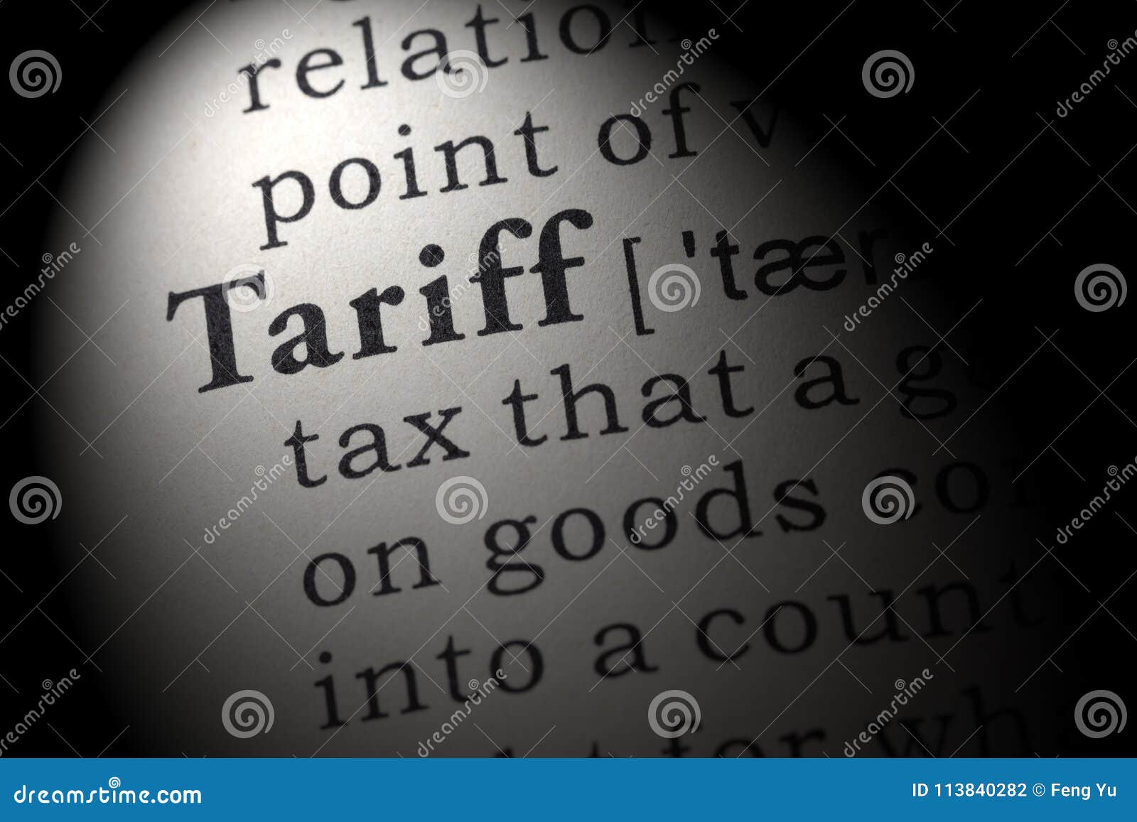 Definition of tariff stock photo. Image of imports, page 113840282