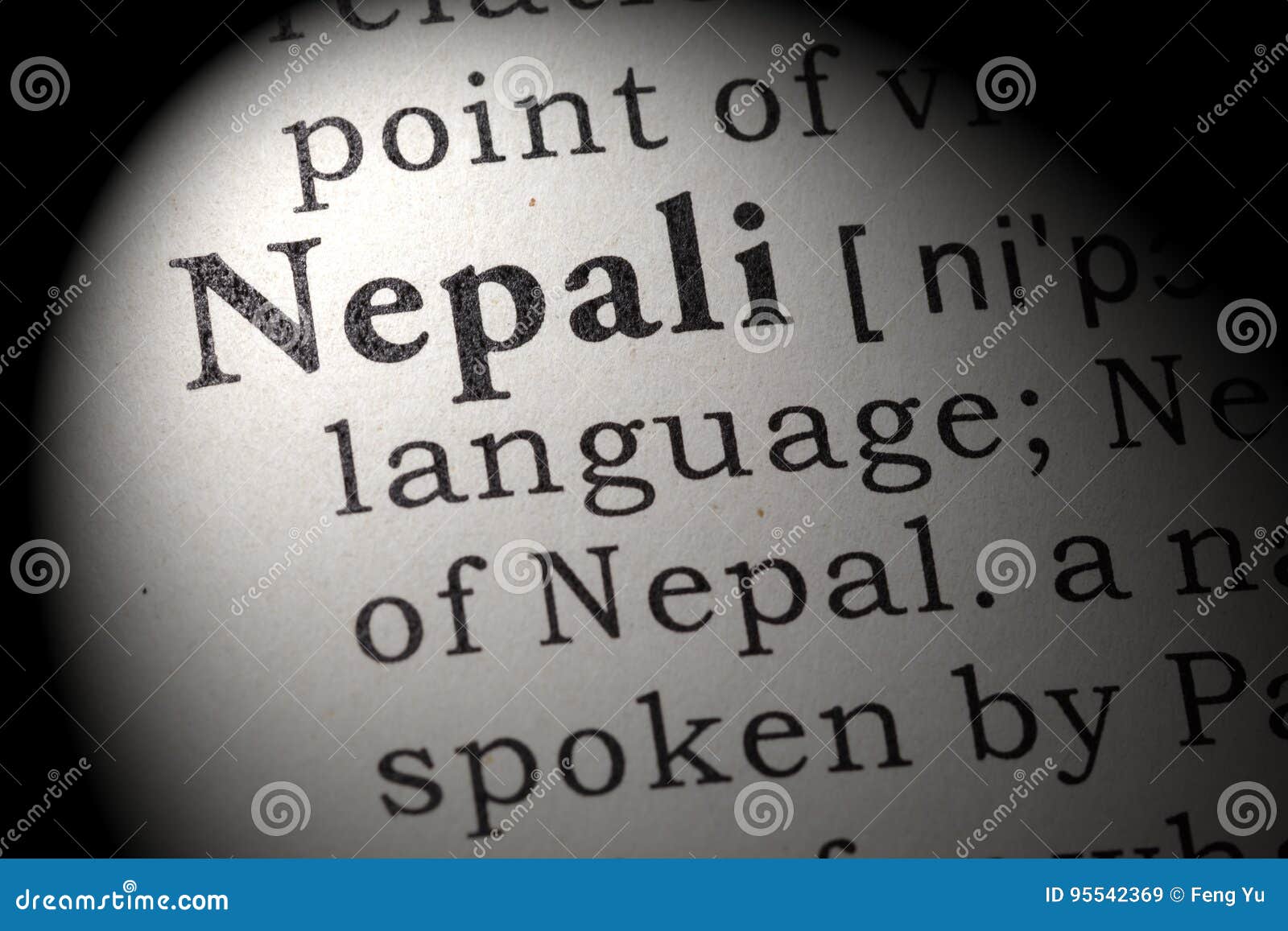 Definition von Nepali stockbild. Bild von konzept, buch 95542369