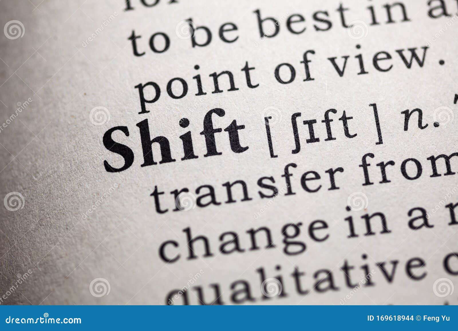 Definition of the Word Shift Stock Photo Image of printing, fake