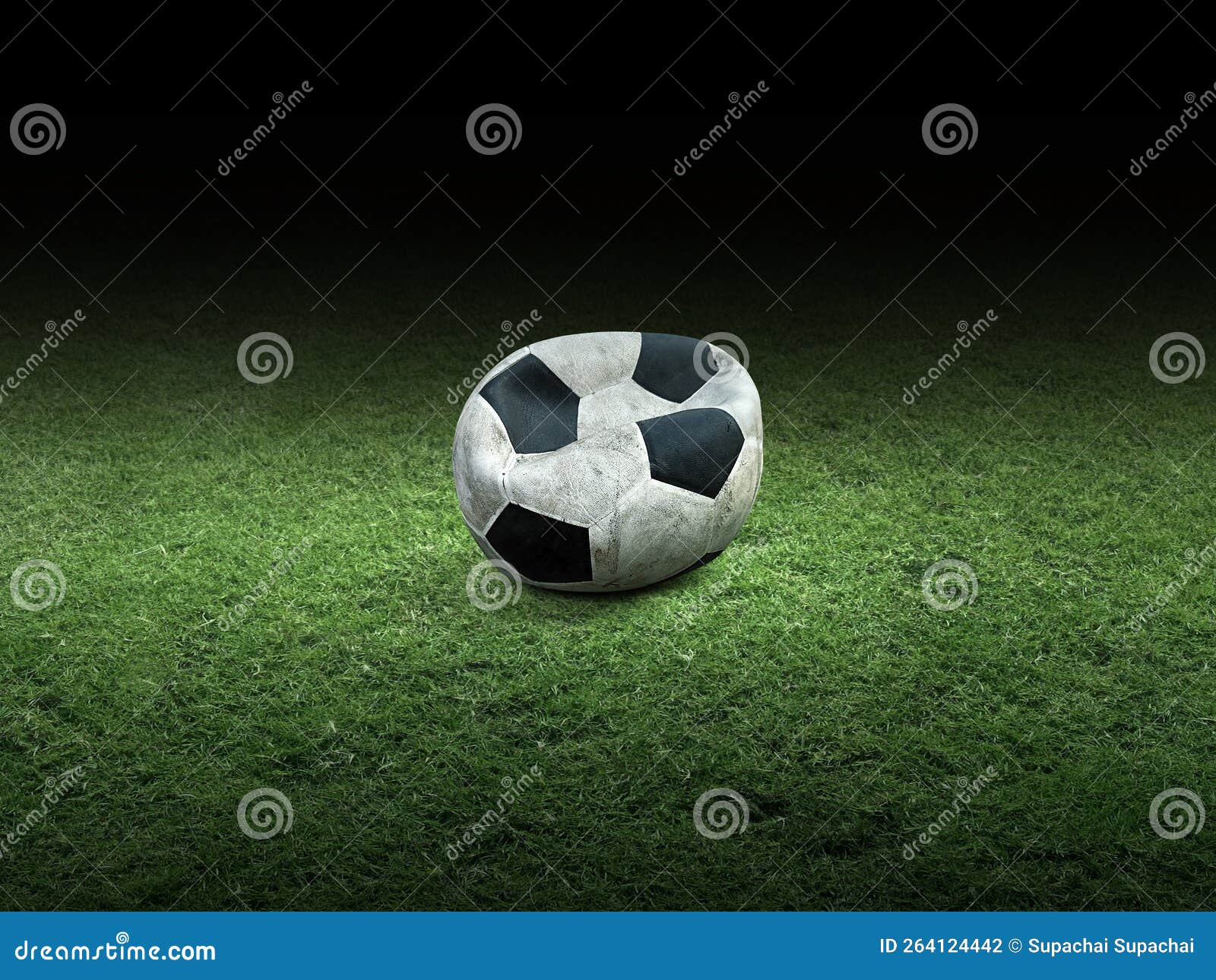 Deflated Soccer Ball on Soccer Field Stock Photo Image of goal, field