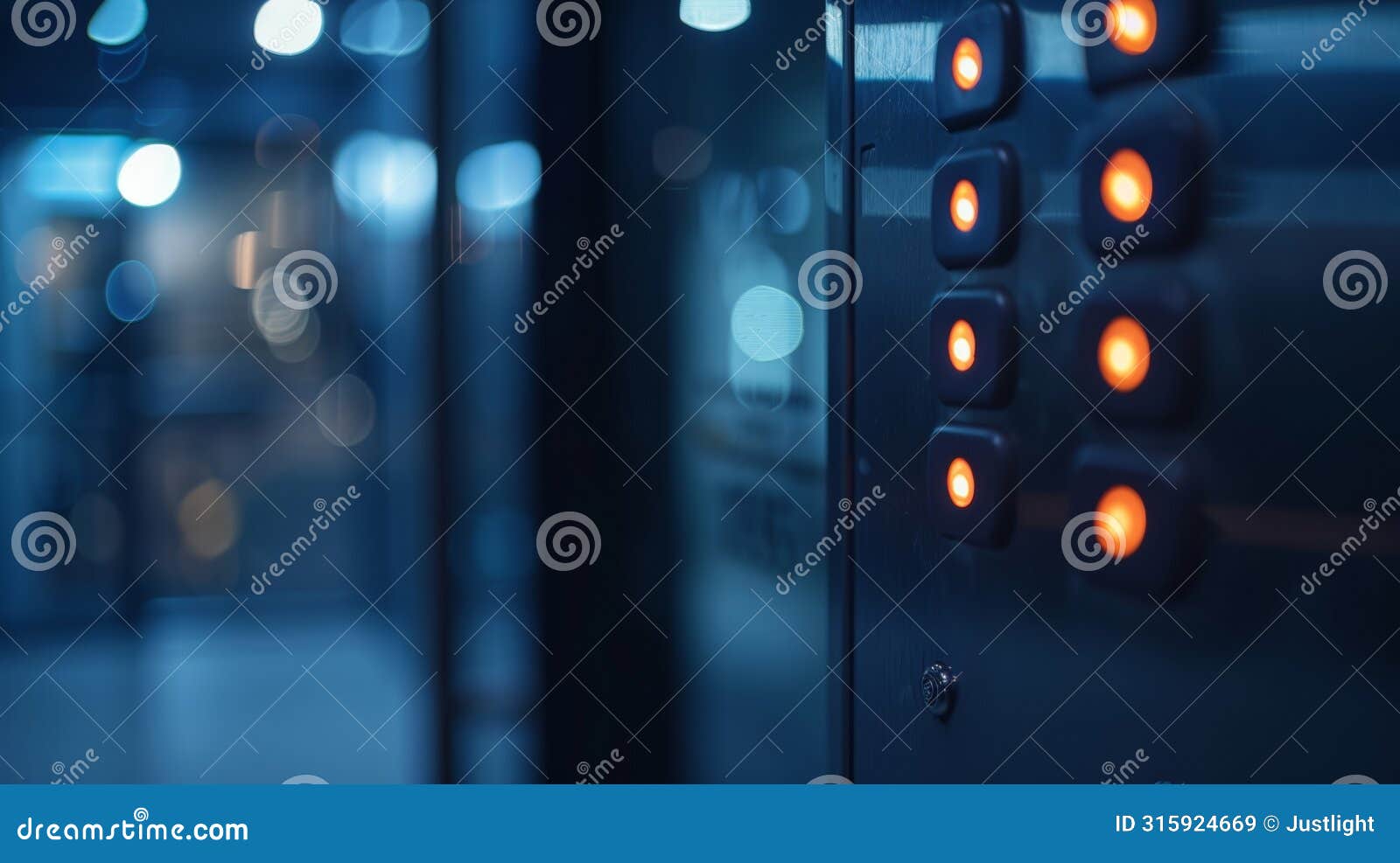 defocused background image of a sleek and modern key pad entry system blurred out to give a sense of anonymity and