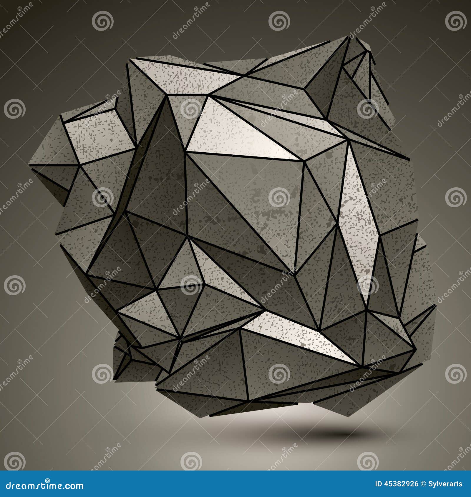 Deformed Complicated Metallic 3d Abstract Object Stock Vector Illustration Of Grayscale