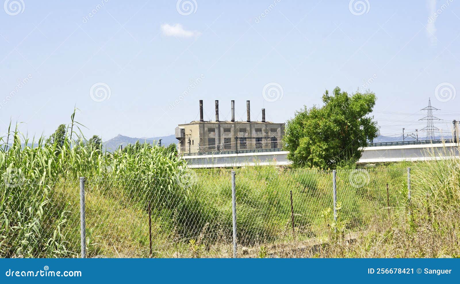 degraded part of the zona franca in barcelona