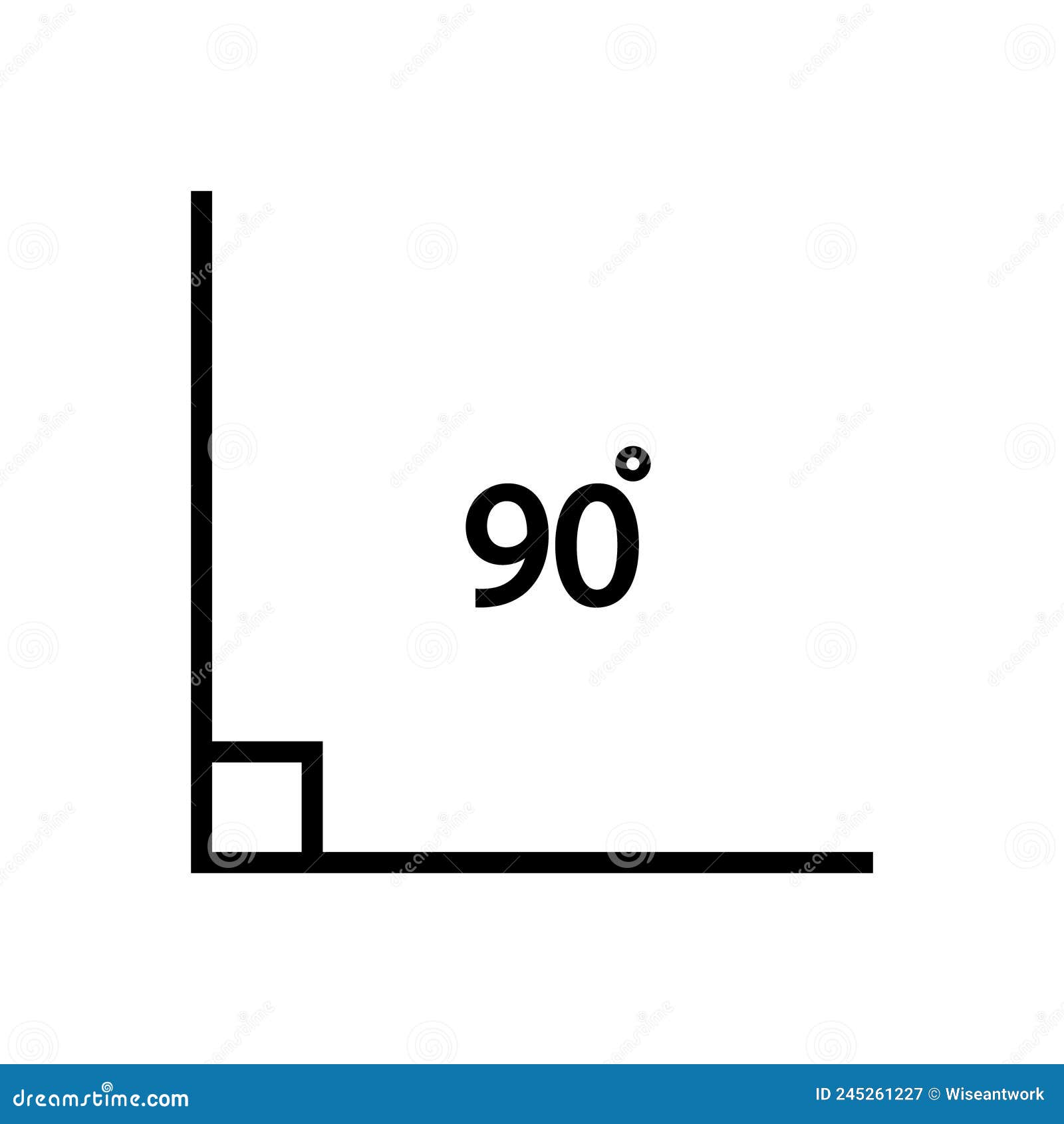 90 Degree Angle. Icon of 90 Degree. Acute Angle. Symbol for Measure and