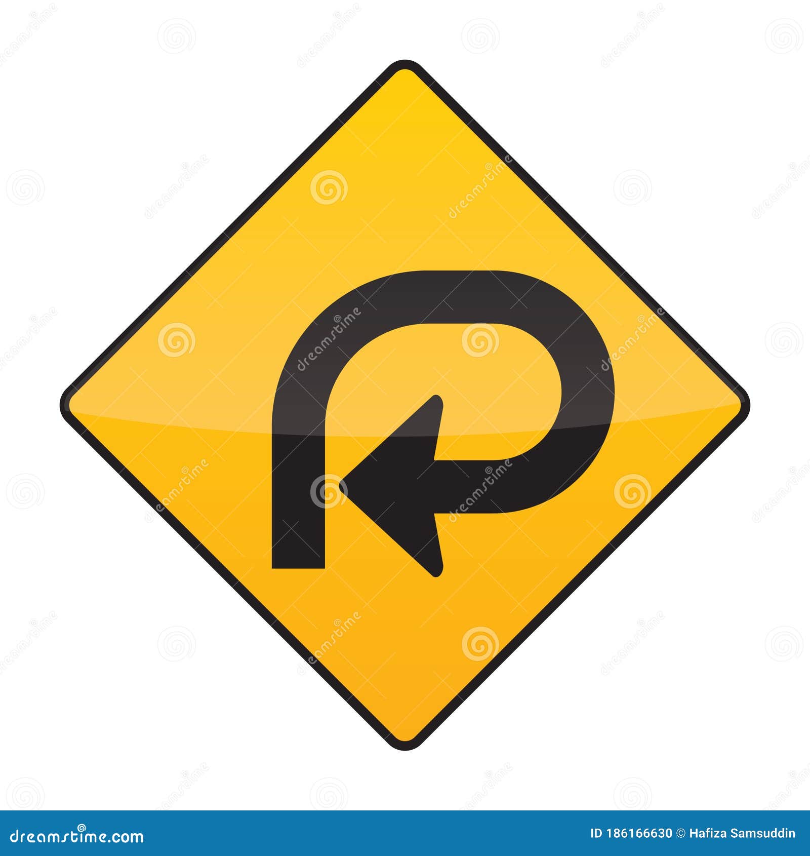270-degree Loop Warning Sign. Vector Illustration Decorative Design