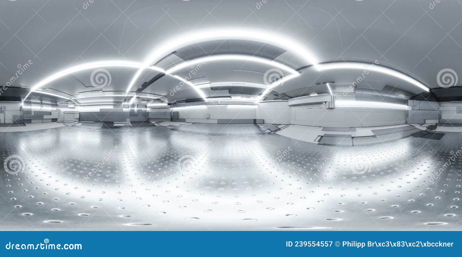 360 degree panorama of modern futuristic technology station space ship sci-fi laboratory. 3d render  hdr