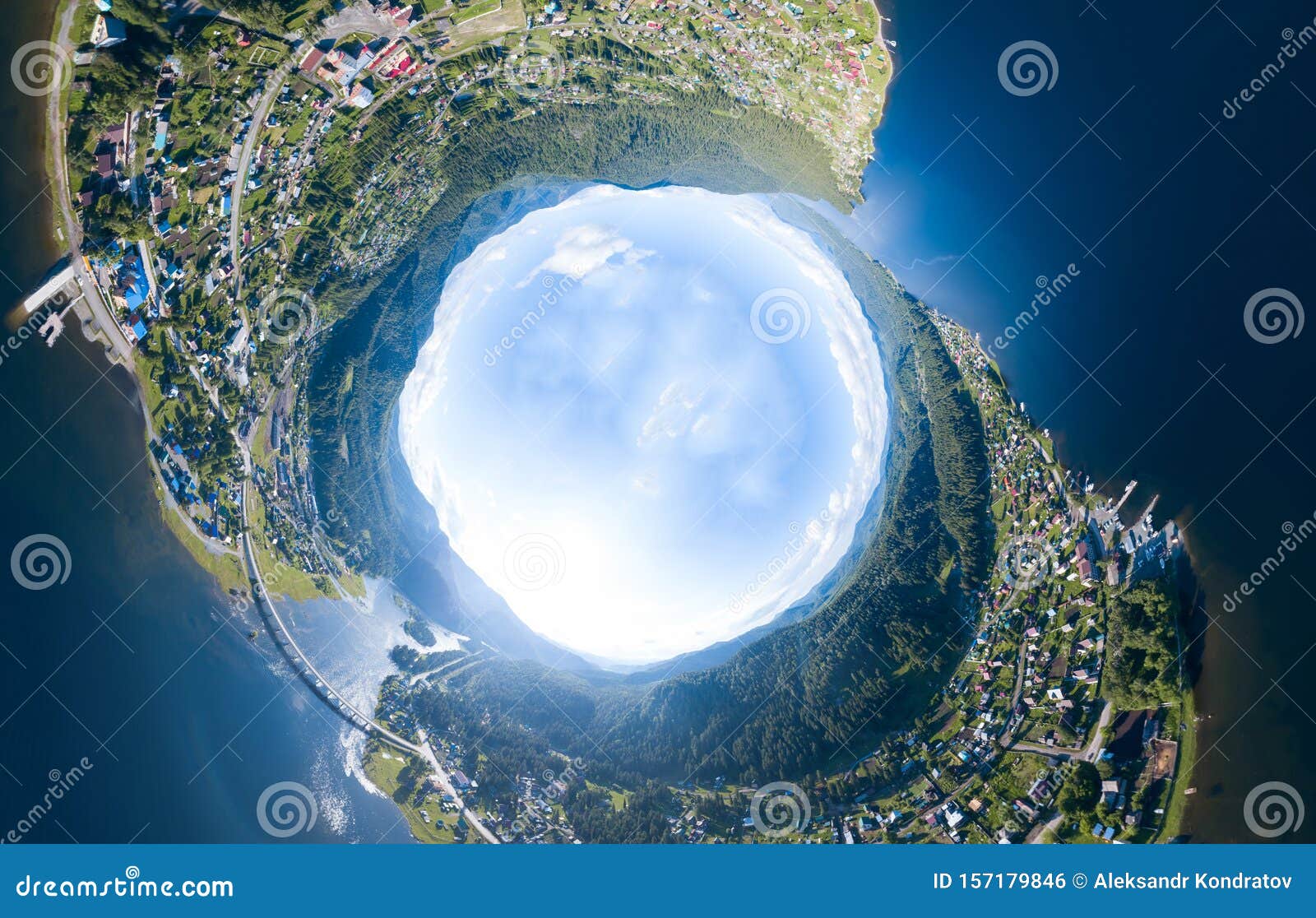 Overflødig heroin møde 360 Degree Panoramic Aerial Drone View of of an Abstract World Turned  Inside Out Planet Earth with Nature and Picturesque Stock Photo - Image of  famous, clouds: 157179846