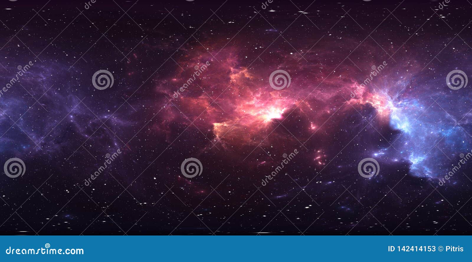 360 degree stellar system and nebula. panorama, environment 360 hdri map. equirectangular projection, spherical panorama
