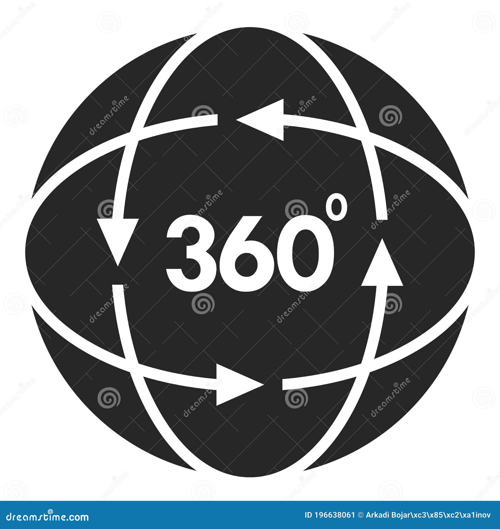 360 degree vector sign stock vector. Illustration of clipart - 196638061