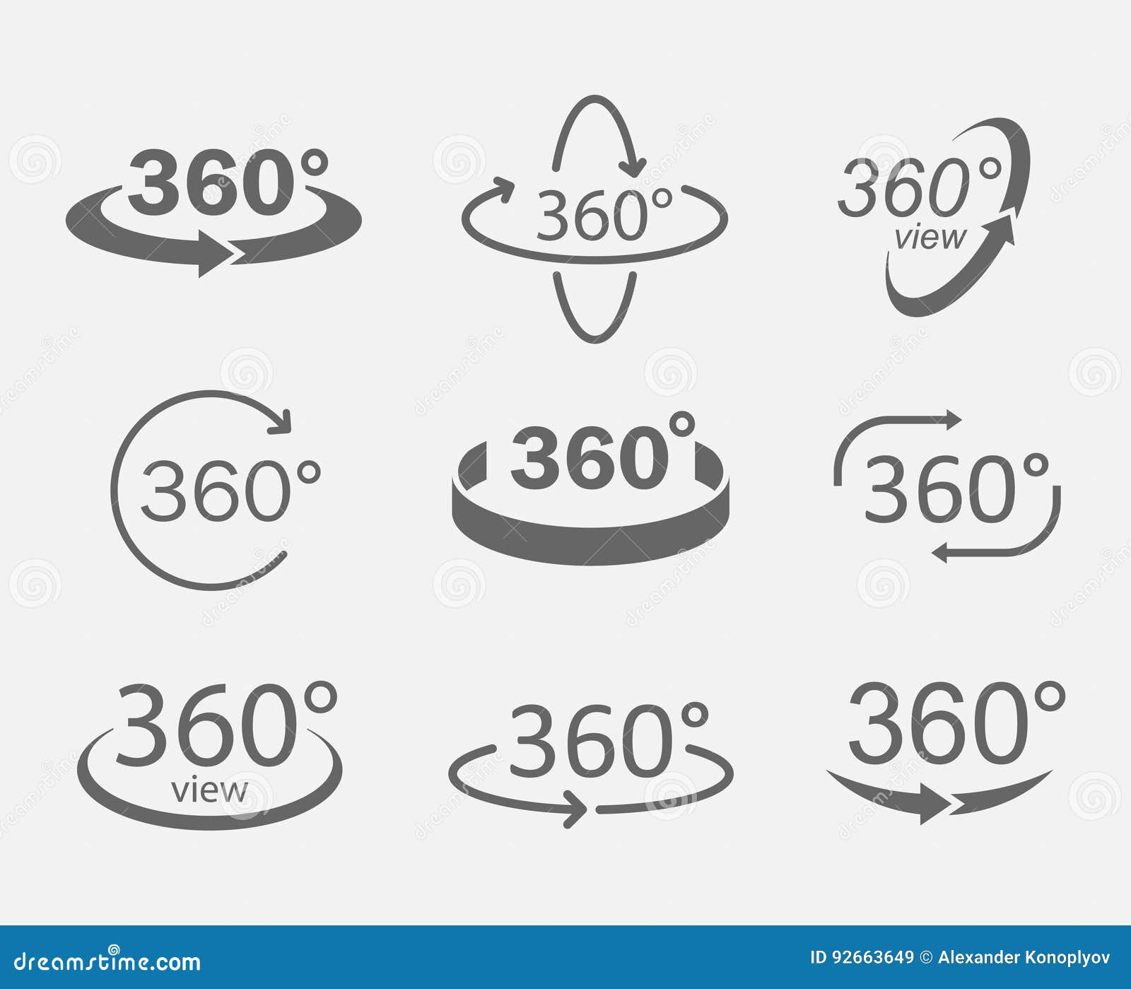 360 degree views icons