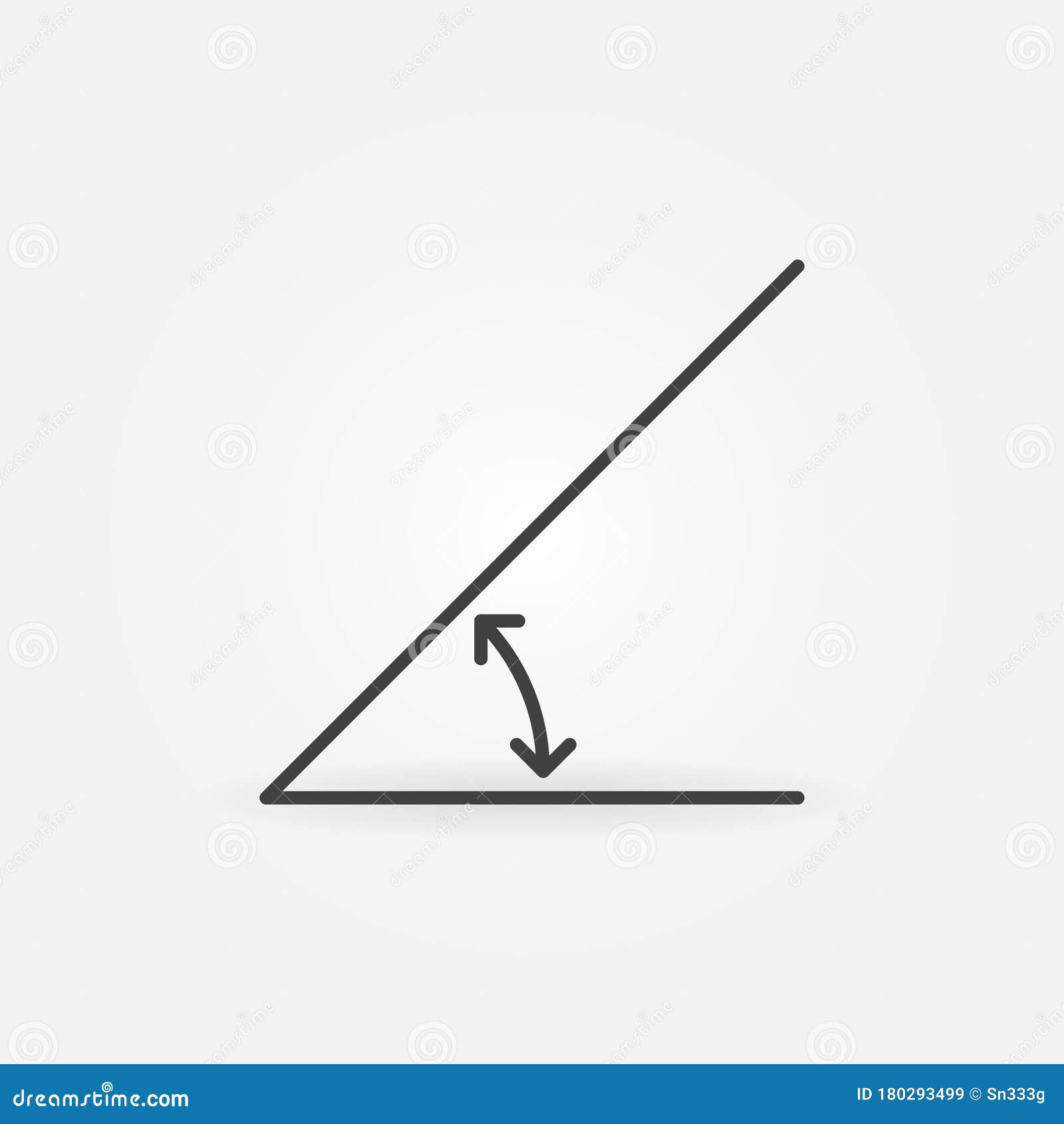 45 degrees angle linear  concept icon or sign