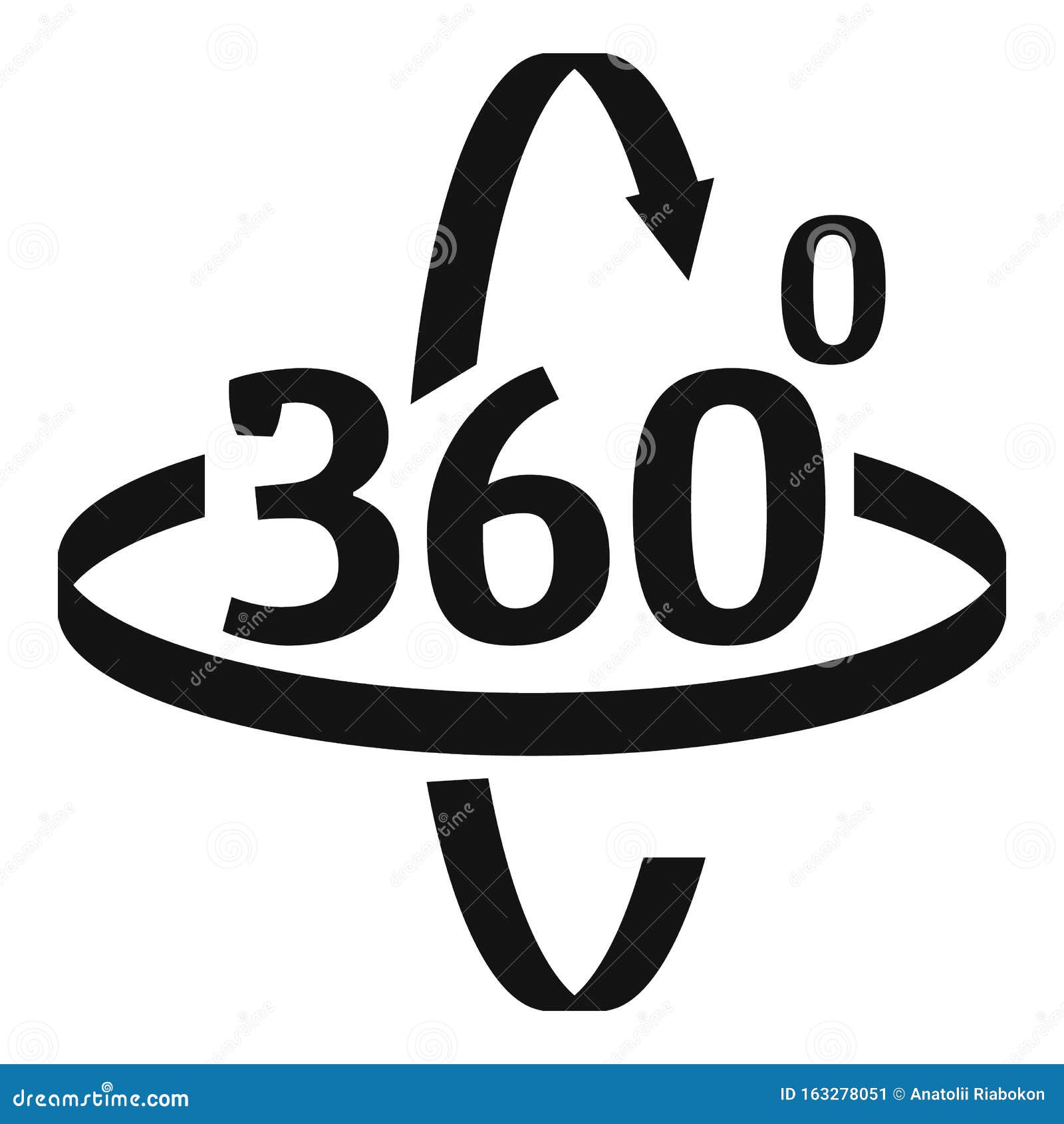 360 Degrees Rotation Icon Simple Style Stock Vector Illustration Of Circle Dimensional
