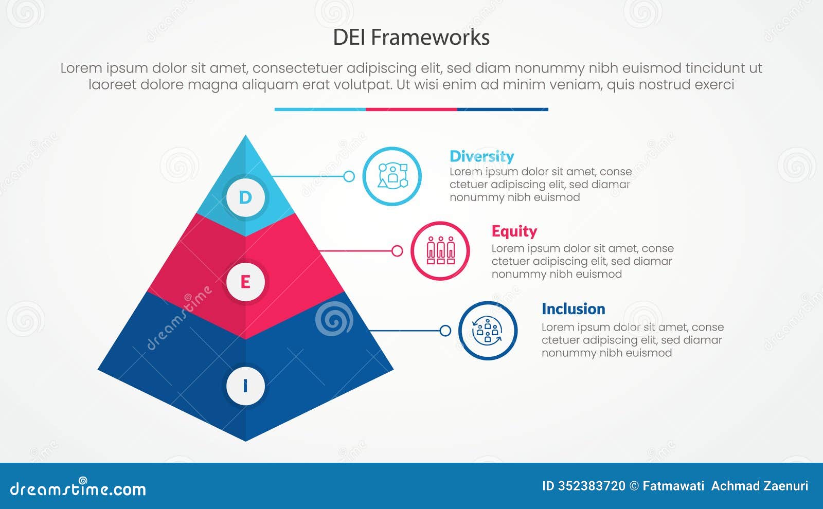 DEI Frameworks Infographic Concept for Slide Presentation with 3d ...