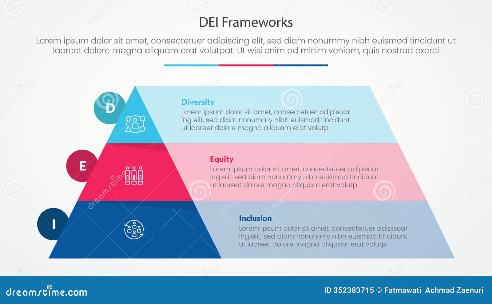 DEI Frameworks Infographic Concept for Slide Presentation with Pyramid ...